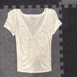 Arizona Jean Company Cream Ruched Blouse